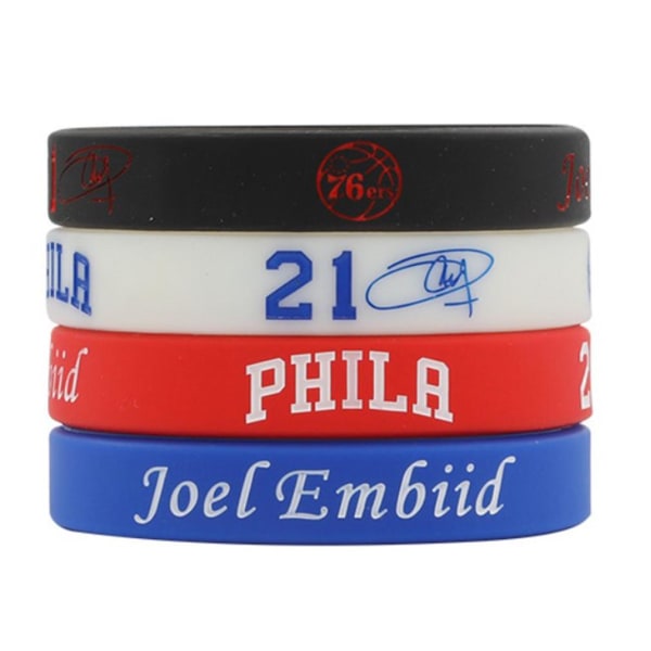4st Basket Joel Embiid 21 Silikongummiarmband Sport Lysande Armband
