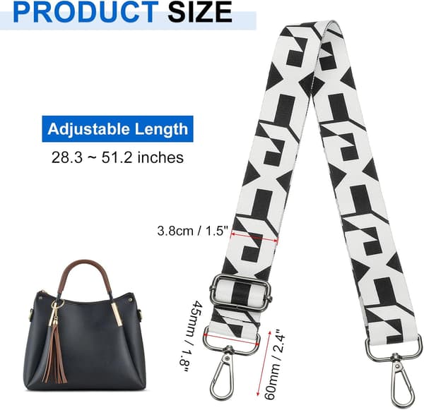 Justerbar väskrem 72-130 cm bred axelrem för crossbody-väskor