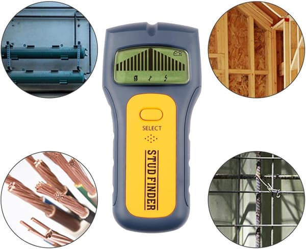 Vægscanner Stud Finder med LCD-display til metal, træ og strømførende ledninger