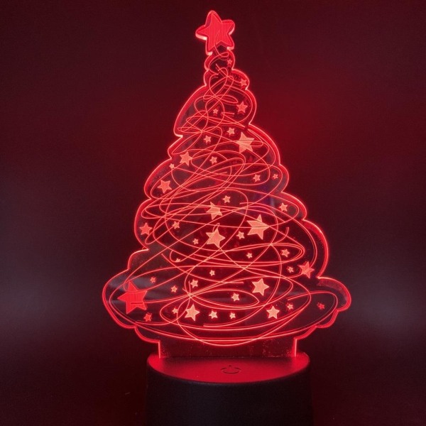 Julgran 3D LED Nattlampa Bordslampa för barn i sovrummet