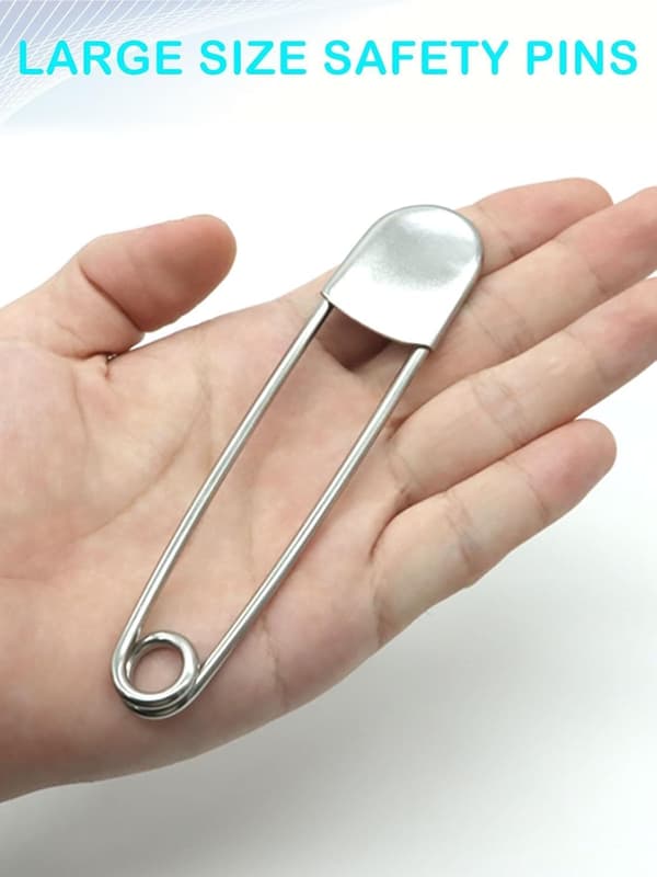 5 stk. sikkerhedsnåle, 12,7 cm, rustfrit stål, stål, til syning, hobby og DIY