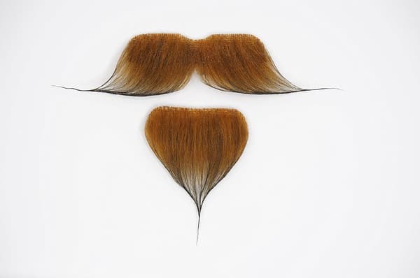 Lösmustasch och bockskägg, självhäftande maskeradset, ingefärsfärgad