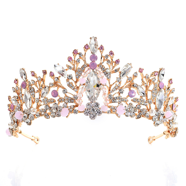 Rhinestone Tiara Elegant Bröllop Crown Headpiece smycken