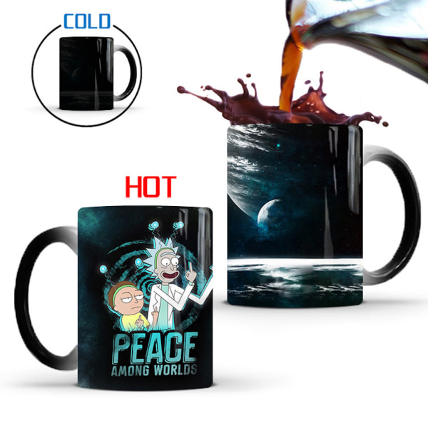 Morty Rick färgskiftande mugg Keramisk kaffemugg Thermal tekopp Nyhetsgåva