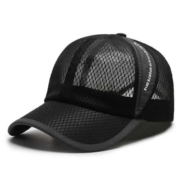 Sport Baseball Cap Svart Andas Net Sol Hat Sommar Snapback Hat Unisex