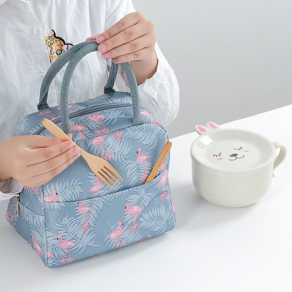 Flamingo isolerad väska Fresh-Keeping picknickpåse Lunchbox multicolor