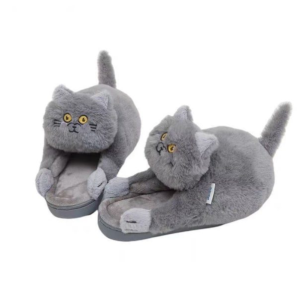 Chinelos de pelúcia macios e peludos para gatos antiderrapantes para uso interno tamanho livre