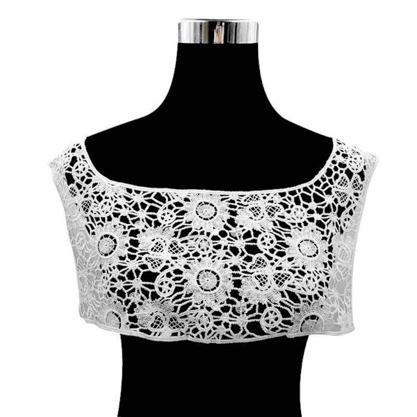 Vattenlöslig avtagbar blus Blommig ihålig falsk krage Spets Silk Falsk krage