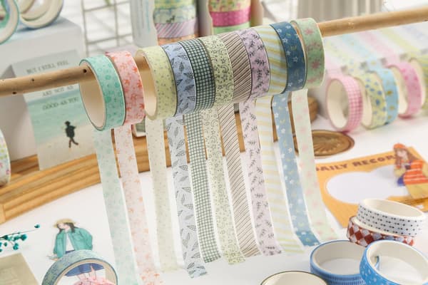 Sæt med 20 ruller tynd washi-tape 10 mm x 2 m dekorativ tape til DIY-håndværk