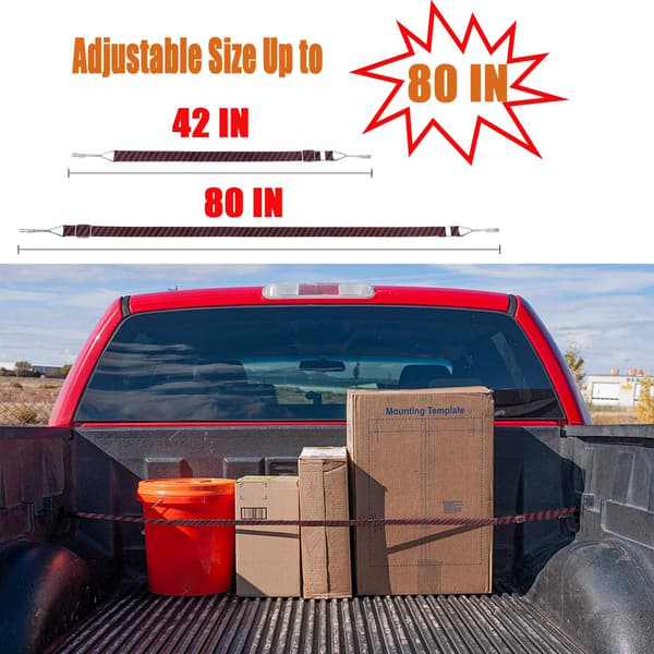 2-pack 200 cm justerbara gummiremmar med krokar för cykellast och camping