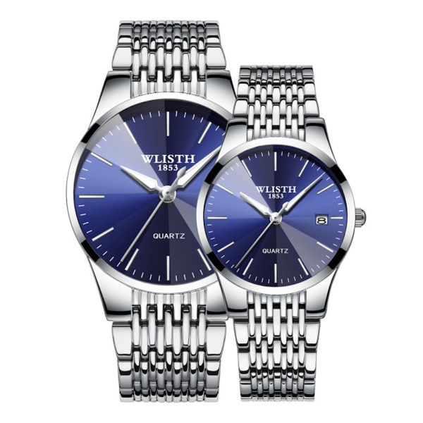 2st Lovers Quartz Watch Casual Armbandsur Blue Watch Analog Display