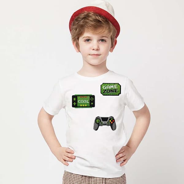 8 stk. videospil strygemærker, pixel gaming applikationer til tøj DIY