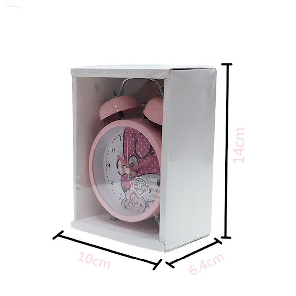Melodi Rosa Twin Bell Anime Väckarklocka Non Ticking Analog Bell Clock