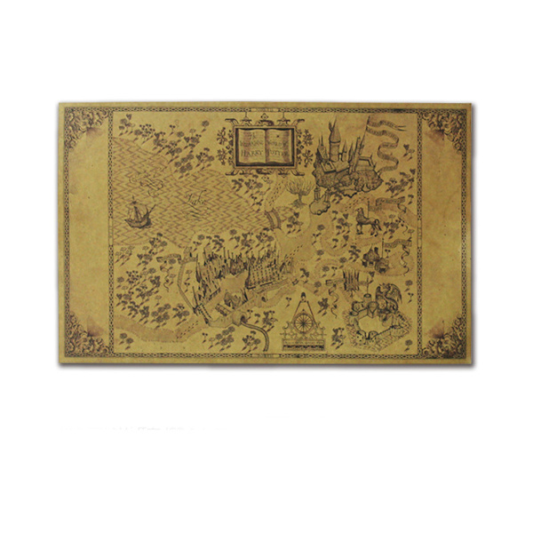 Print Magic Karta Retro Väggdekor Kraftpapper 40x30cm för Bar Coffee Shop Hem