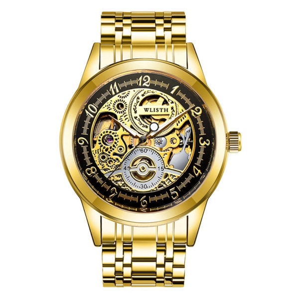 Automatisk mekanisk watch för män Vattentät Business Watch Gold Skeletturtavla