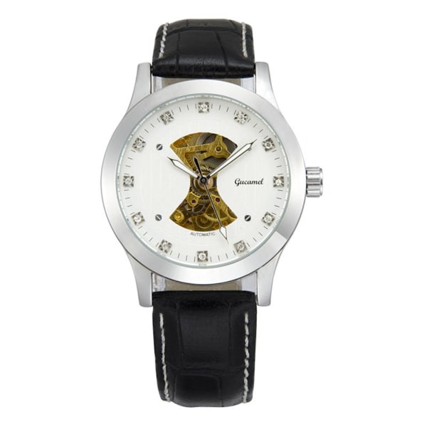 Kvartsklocka för män Casual Diamond Watch Watch Vit urtavla