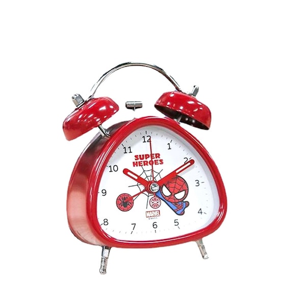 Röd Spider Twin Bell Anime Väckarklocka Non Ticking Analog Bell Clock