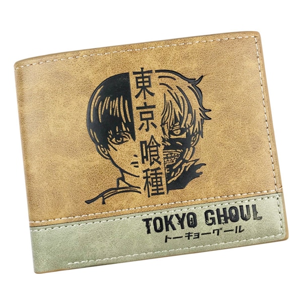 Tokyo Ghoul läder Anime plånbok Bifold kort plånbok plånbok med myntficka