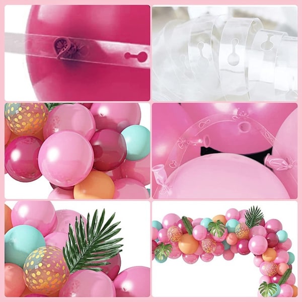 Flamingotema Födelsedag Ballonger Arch Garland Kit Latex Ballong Set Party Dekoration