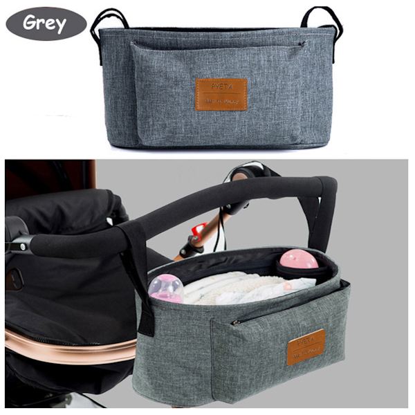 Barnvagn Sadelväska Buggy Bag Buggy Barnvagn Förvaringsväska Barnvagnar grey