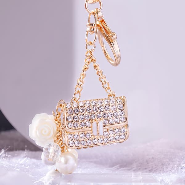 Bling Mini Taske Nøglering Glitrende Taskevedhæng Nøglering til Kvinder Piger Gave