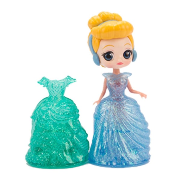 6 st Crystal Dressuable Princess Snow White Cinderella Mermaid Belle Figur Doll Toy for Girls