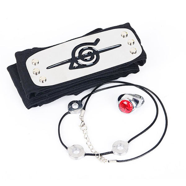 3st Ring Set 1 Naruto Anime Ring 1 Pannband 1 Legering hängsmycke tecknad samling