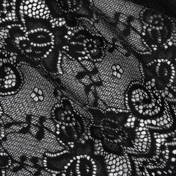 Svart elastisk blondekant 15 cm x 1 yard nylon-spandex for søm og hobby