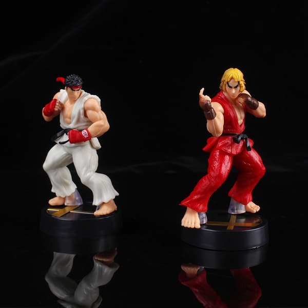 2 st Street Fighter Ryu & Ken figurer 9,5 cm PVC spel-samlarset