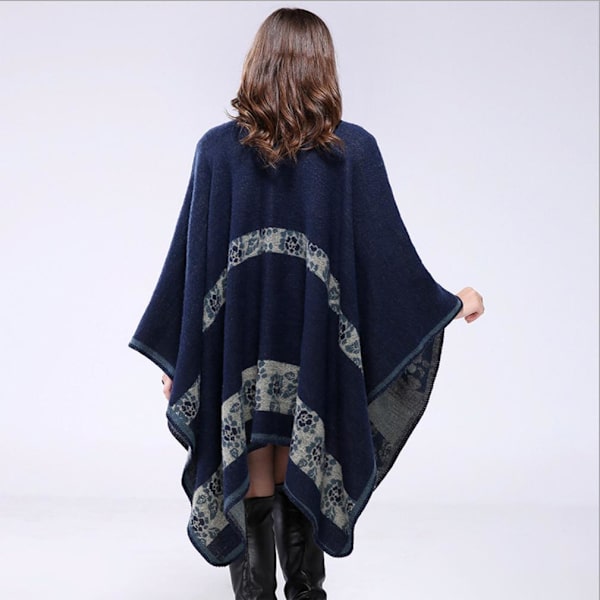 Poncho Öppen Front Lång Tjock Sjal och Wrap Cashmere Feel