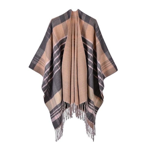 Poncho Öppen Front Lång Tjock Sjal och Wrap Cashmere Feel