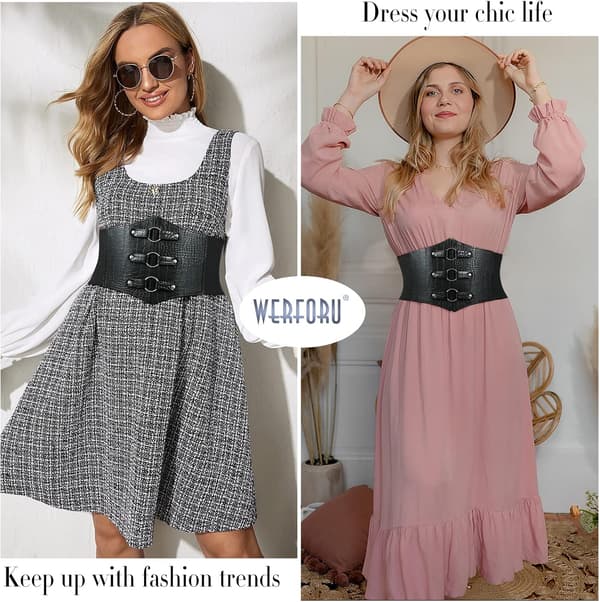 Elastisk korsettbelte for kvinner, bredt snørebånd for kostymer