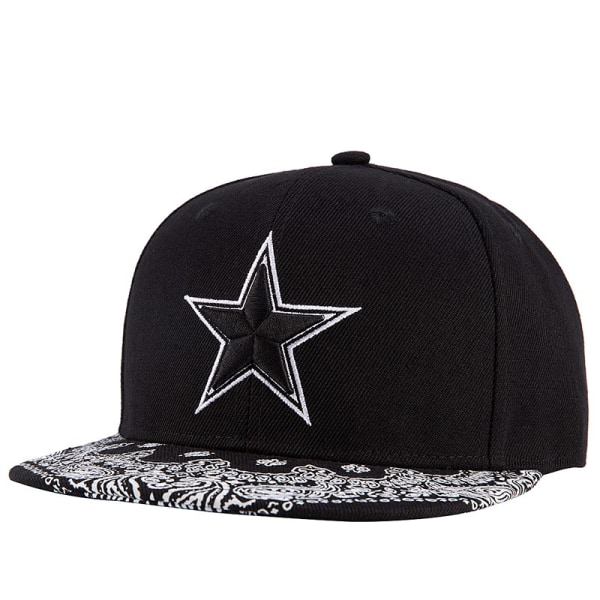 Broderi Pentagram Baseball Cap Hiphop Snapback Hat Casual Sun Hat for Man