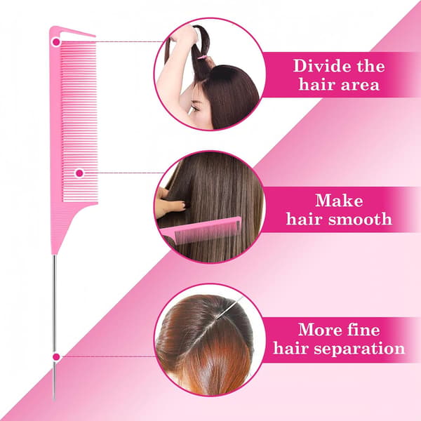 3-delars Topsy Tail hårstyling-set, loop-stylingverktyg med pinnkam för kvinnor