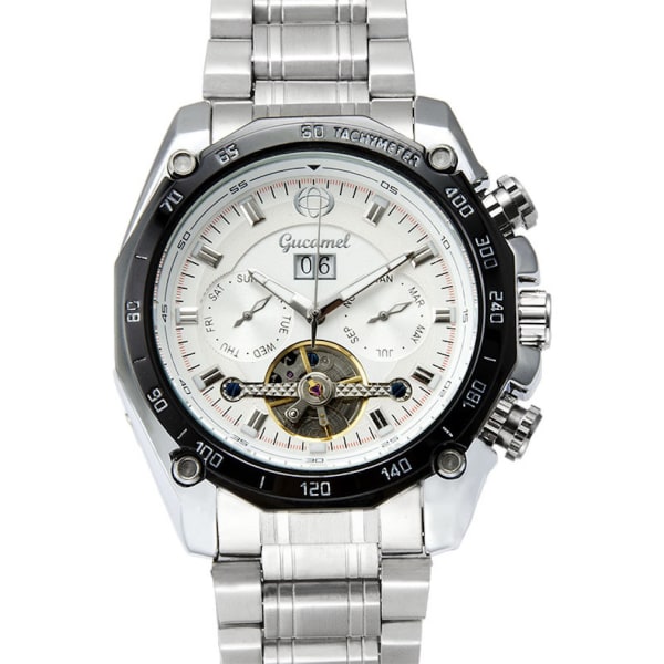 Automatisk mekanisk watch för män Casual Tourbillon watch med datum