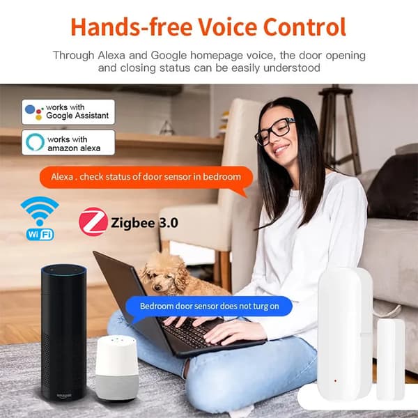 Tuya Smart WiFi Magnetisk sensor för dörr och fönster för hemsäkerhetssystem