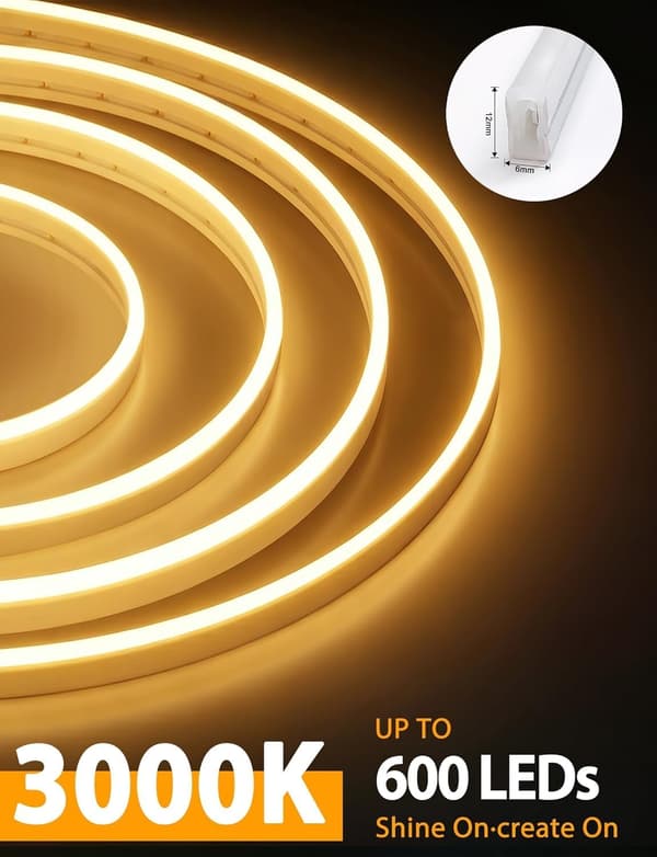 5M Neon LED-stripe 5000K dimbar IP65 24W 300 LED-lys fleksibelt bånd