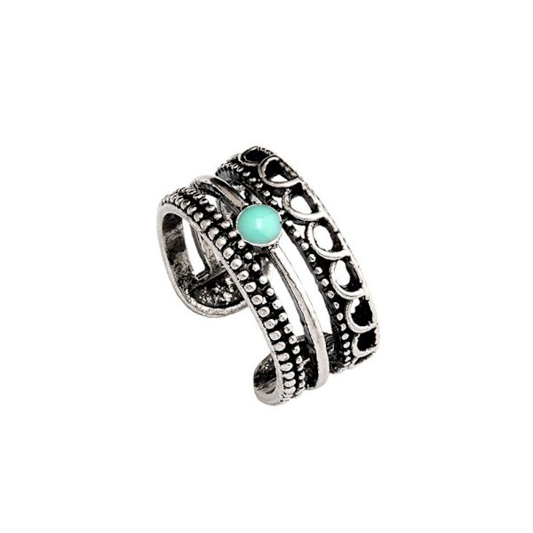 Retro koncis ring öppen justerbar legering fingerring för fest