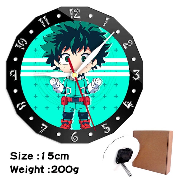 My Hero Academia Midoriya Izuku Väggklocka Tyst, icke tickande klocka Dekorativ klocka för hemmet