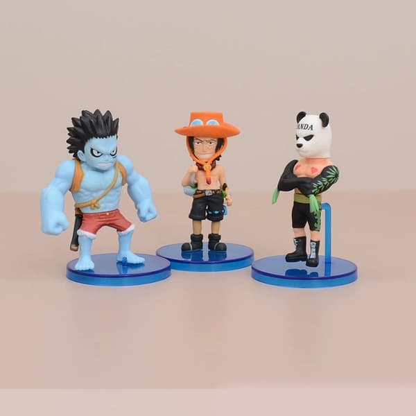 5 kpl One Piece Luffy Ace Boa Hancock Panda PVC Chibi -hahmosetti 8 cm