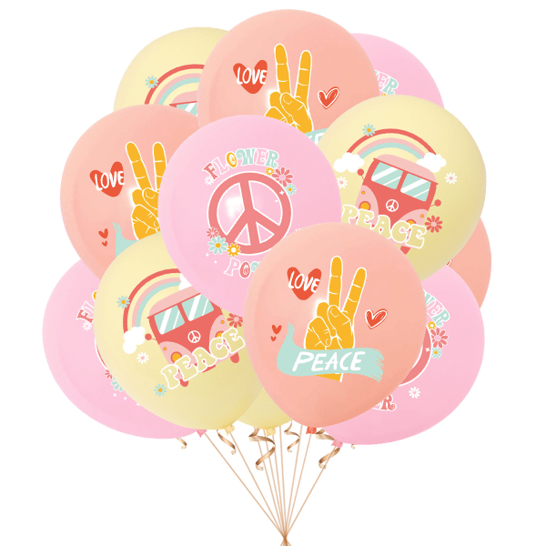 Hippie Grattis på födelsedagen Ballong Set Latex Ballonger Party Dekoration Kit