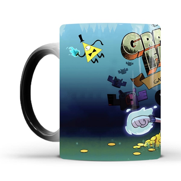 Gravity Falls färgskiftande mugg Keramisk kaffemugg Thermal tekopp Nyhetspresent