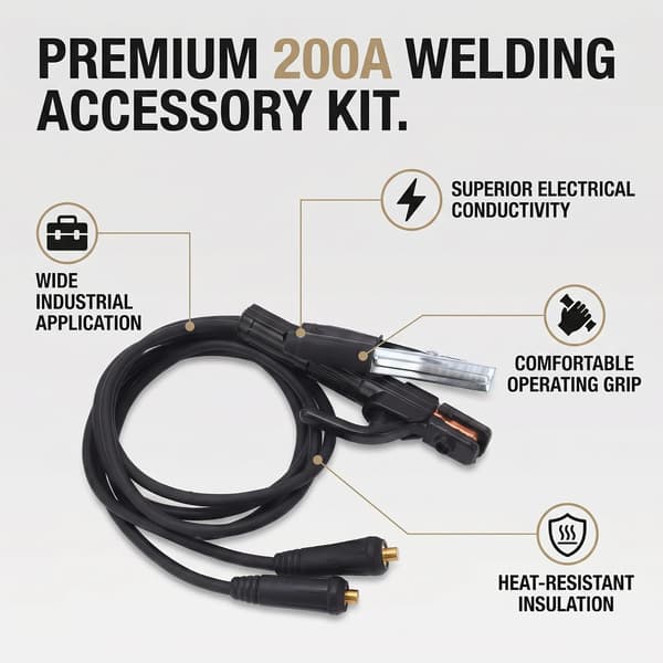200A Elektrodeholder til svejsning med 1,5 m kabel til lysbue- og MMA-stangsvejsning