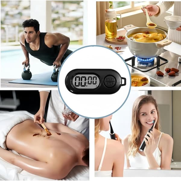 Mini digital kökstimer med nyckelring, LCD-nedräkning för matlagning och sport