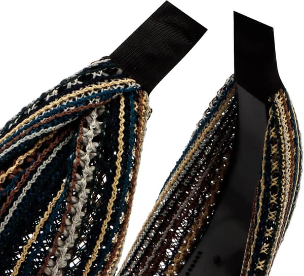 Boho ekstra bredt pandebånd til kvinder, blødt strikket skridsikkert hårbånd med tænder