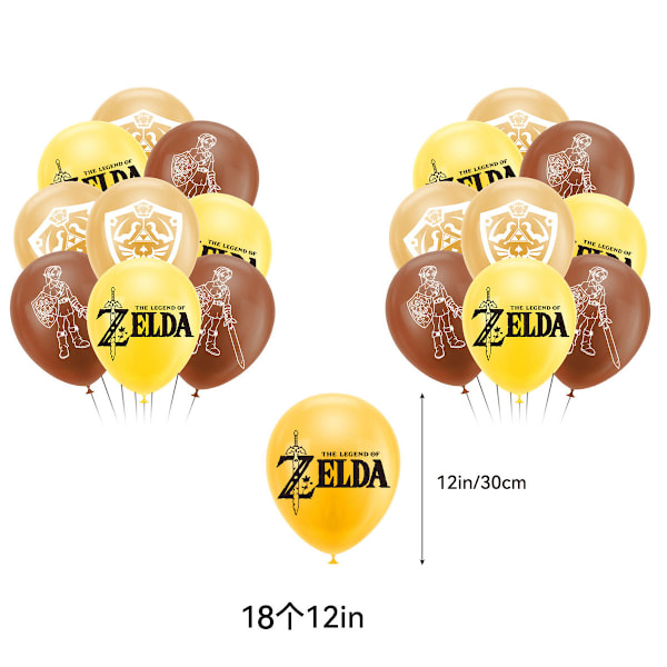 Legend of Zelda Grattis på födelsedagen Ballong Set Latex Ballonger Party Dekoration Kit