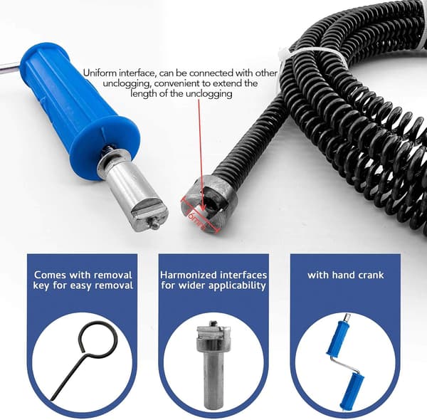 3M Avloppsrensare, 10 mm flexibel kabel med handvev och borradapter