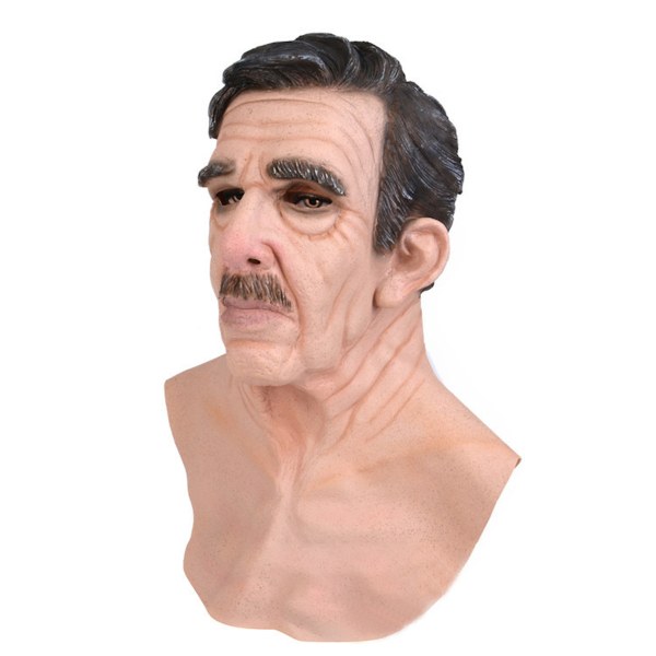 Old Man Mask Simulation Mask Cosplay Kostym rekvisita Halloween