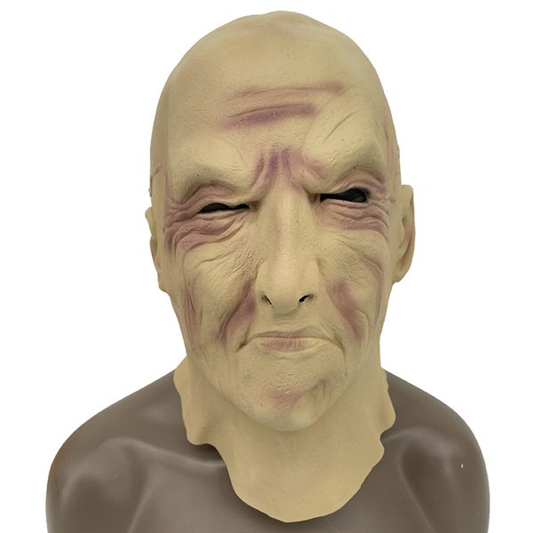 Skallig gammal man Mask Skrämmande huvudbonader Cosplay rekvisita för Halloween