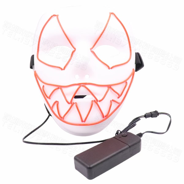 Skrämmande mask LED-mask Lysande Halloween Cosplay kostym rekvisita